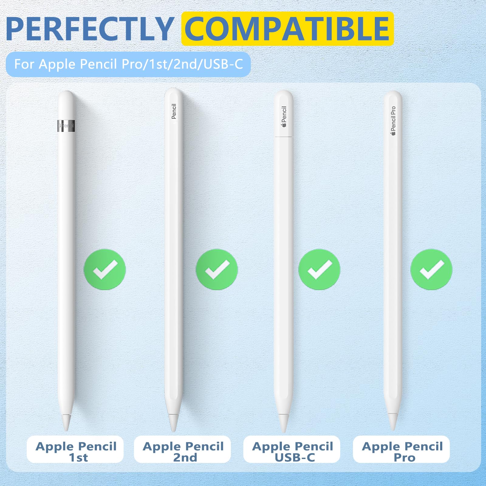 Stylus Apple Pencil compatibil, Vaxiuja, 4x capete de rezerva, de