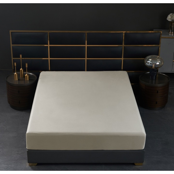 Чаршаф Nonsuch, с ластик, памук, 180х200х30см, цвят каки