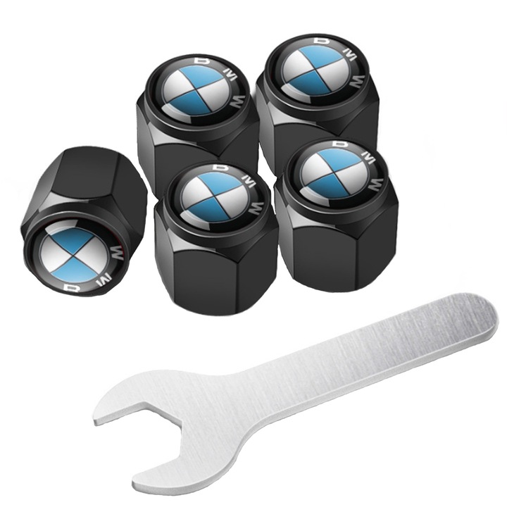 5 db-os autószelepsapkák készlet, SINBINTA, gumiabroncs szelepsapkák, BMW, hatszögletű, rozsdaálló, korrózióvédelem, porálló tömítés, terepjárókhoz, kerékpárokhoz, teherautókhoz, motorkerékpárokhoz, réz, 1,1x1,1x1,2 cm, fekete