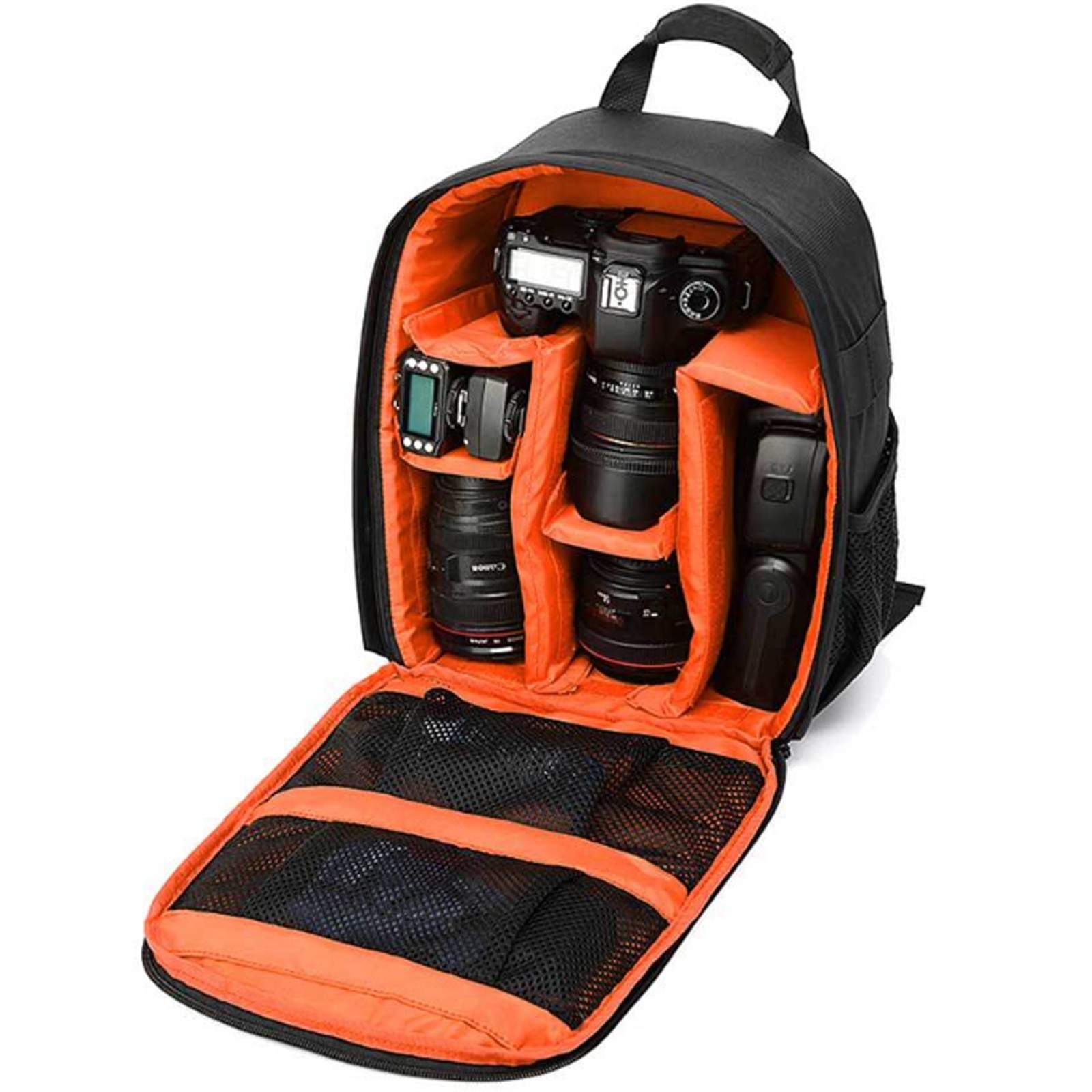 Ghiozdan camera foto, JeiibrZui, Nylon, 34 x 27.5 x 12.5 cm, Negru