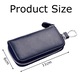 Organizator Chei Din Piele Naturala, SINBINTA, Port Chei cu Capacitate 6 Chei, Tip Portofel, Portofel, compact, Cu fermoar, Impermeabil si rezistent la rugina, Pentru bancnote, carduri si monede, Piele naturala/Metal, 11x6x3cm, Albastru