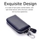 Organizator Chei Din Piele Naturala, SINBINTA, Port Chei cu Capacitate 6 Chei, Tip Portofel, Portofel, compact, Cu fermoar, Impermeabil si rezistent la rugina, Pentru bancnote, carduri si monede, Piele naturala/Metal, 11x6x3cm, Albastru