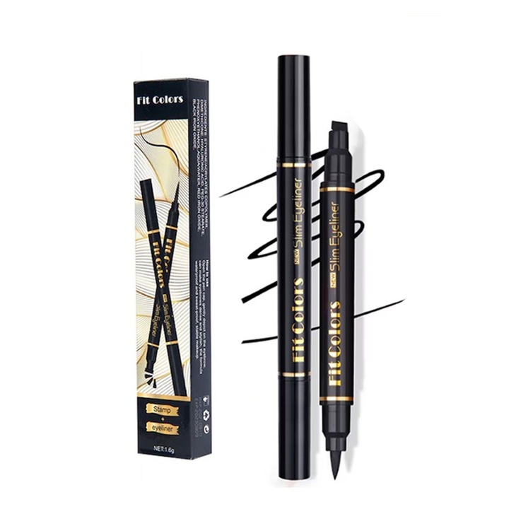 Eyeliner lichid rezistent la apa de lunga durata si rezistent la murdarie Creion de ochi precis pentru toata ziua cu varf subtire, negru