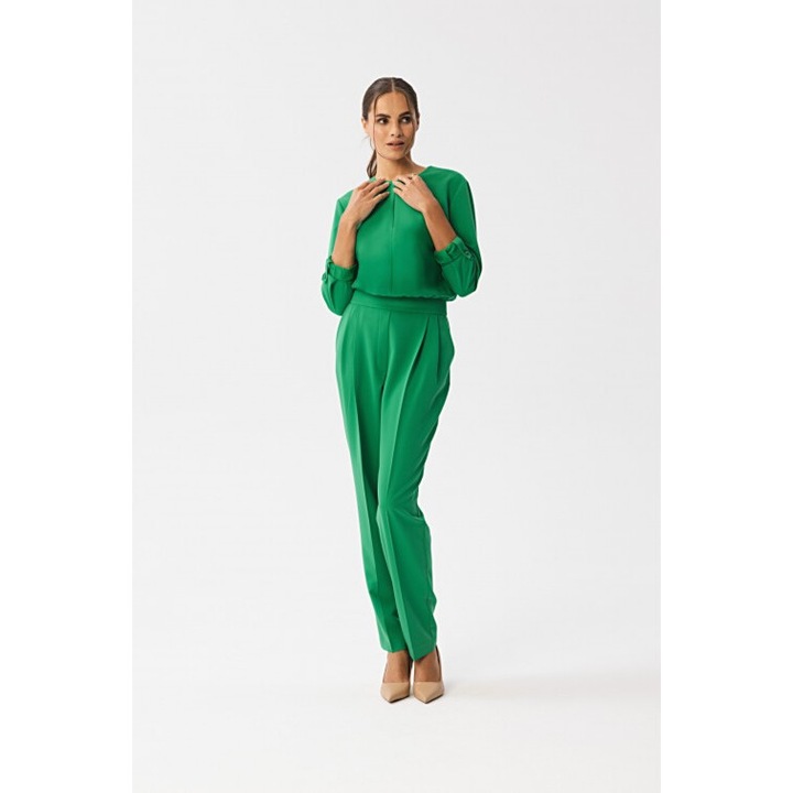 Jumpsuit kivágott nyakkivágással, Stylove, zöld, M