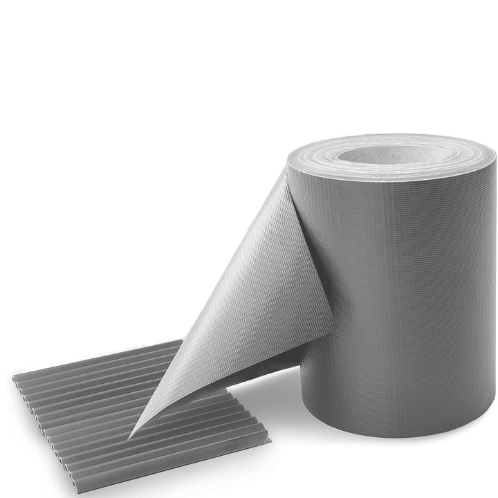 Banda de gard, Protectie vant, DAWIDU, PVC, 35 x 0.19 m, 35 m, Gri, 26 cleme montare