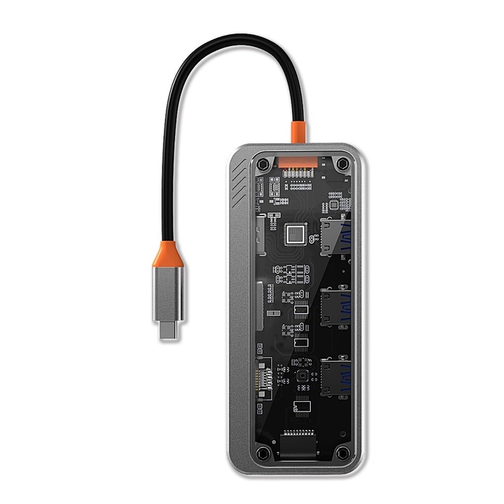 HUB, 1.5cm, многофункционален хъб за лаптоп с HDMI порт и четец на карти