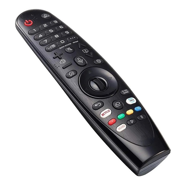 Magic Remote LG MR20GA, черно, прости асоциации, бутони за приложения Netflix и Prime Video
