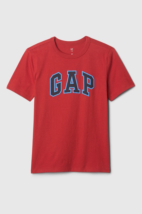 GAP, Tricou din bumbac cu imprimeu logo, Rosu/Albastru