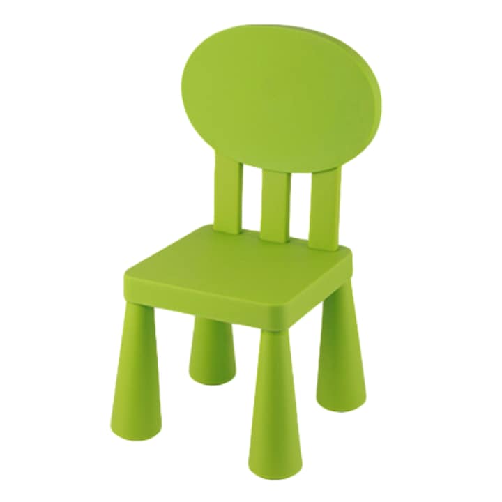 Детско столче HORECANO, с овална облегалка, 30x30xh67cm, зелен