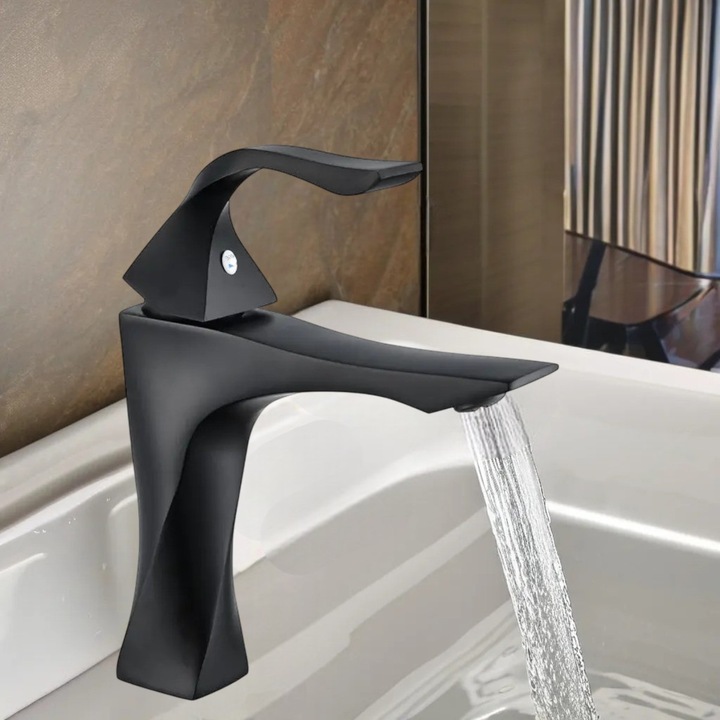 Fürdőszobai csaptelep, Sanlux, Matt fekete, Modern és elegáns design