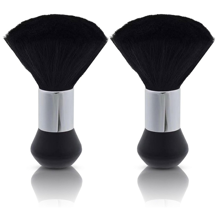 Set accesorii frizerie, SINBINTA, Accesorii tuns si vopsit, Pamatuf frizerie, Lavabil si reutilizabil, Indepartati rapid si eficient parul in exces din jurul gatului, urechilor si fetei, 2 piese, Negru mat