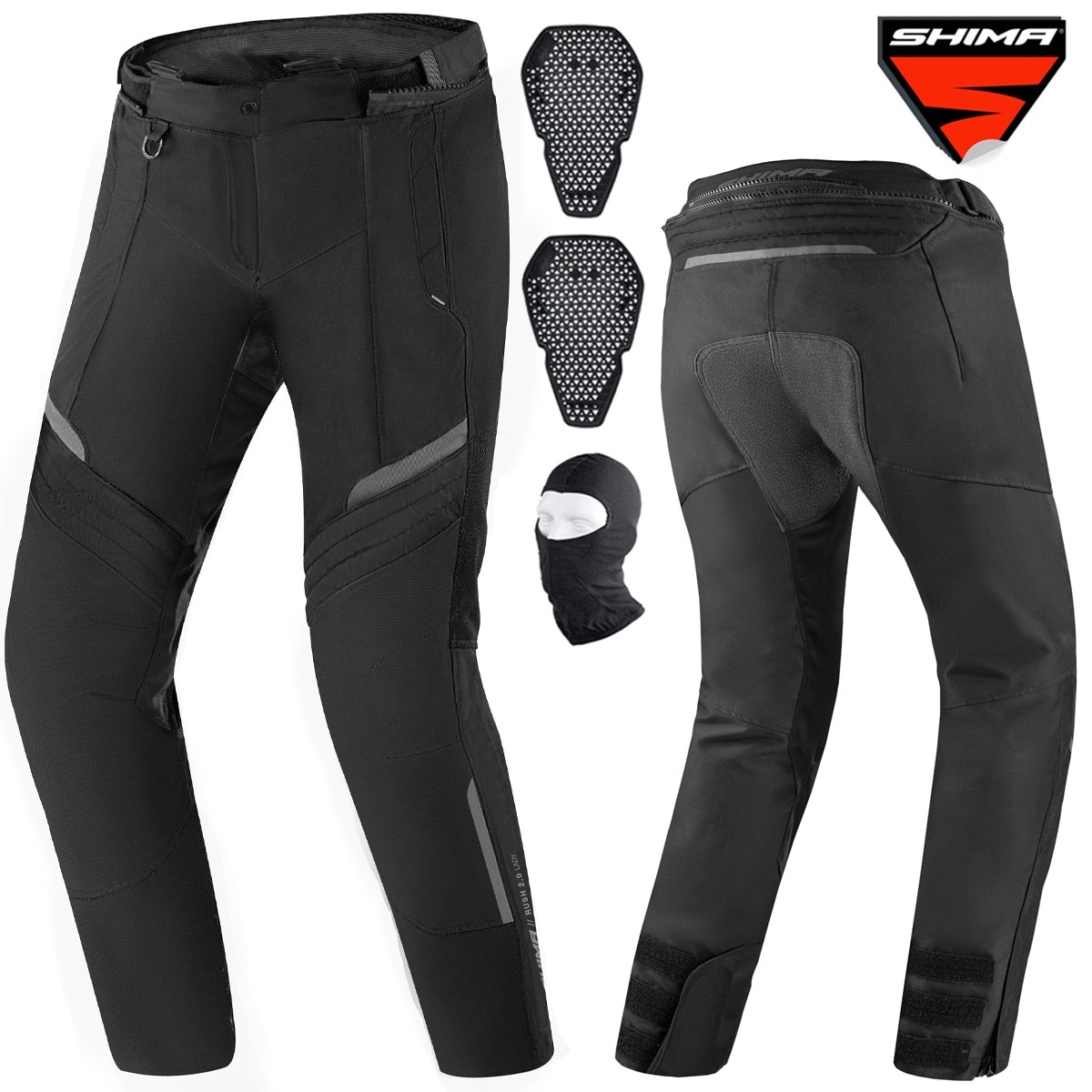 Pantaloni moto textil, Shima Rush 2.0, Femei, Negru, L - eMAG.ro