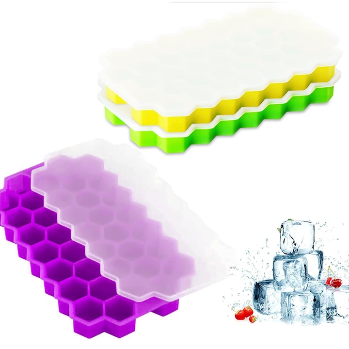Jégkocka formák, Crrkty, 3 db-os készlet, szilikon, többszínű, 10x15 cm