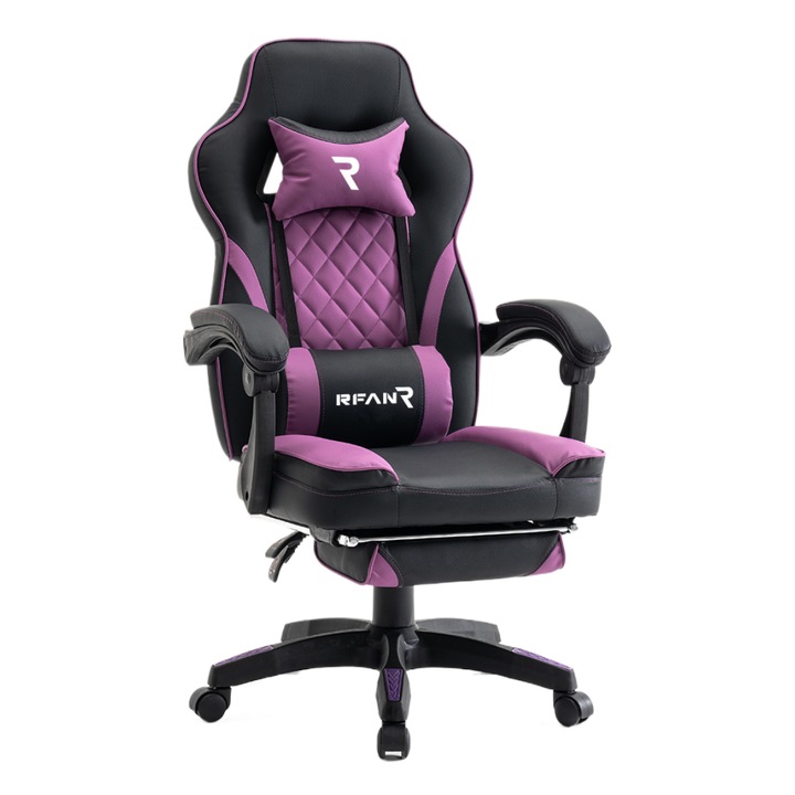 Scaun de Gaming, WF-6028, Negru/Mov