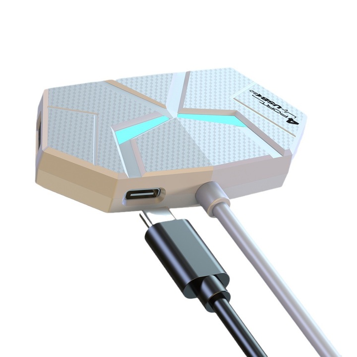 4-в-1 многопортов хъб адаптер, 4x USB 2.0, VGN.Store, Plug&Play, докинг станция за лаптоп за Lenovo, Dell, HP, Asus, Acer, Apple MacBook Air/Pro, таблет, бял