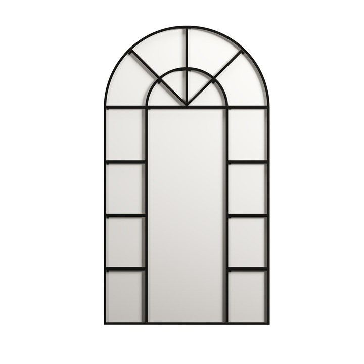 Ablak típusú tükör, Marsah Home, 180x80 cm, fekete fém keret