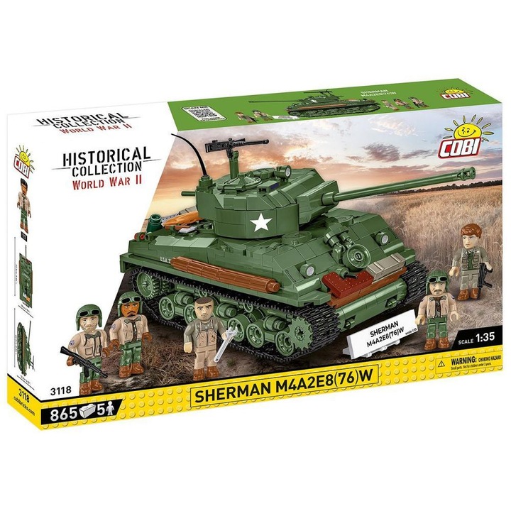 Конструктор Sherman M4A2E8 76 W FURY, 865 части