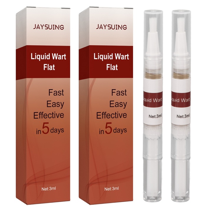 Set 2x3ml solutie pentru indepartarea verucilor, utilizare sigura, design portabil, pentru fata si maini