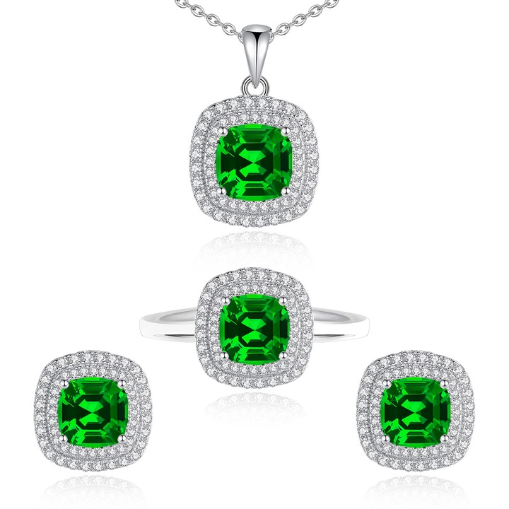 Set bijuterii dama, DYN, cupru, inel cercei pandantiv colier