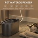Dispenser Apa Automat, SINBINTA, Capacitate mare 3L, Cu filtrare prin carbune activ, Ultra-silentios, Led luminos, Alarma inteligenta pentru nivel scazut de apa, Pentru pisici, caini, mai multe animale de companie, PP, 25x13x13cm, Gri