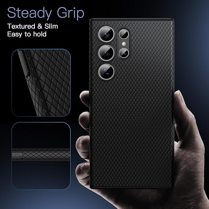 Husa Pentru Samsung Galaxy S24 ultra, carcasa Mingzhi®, capac de telefon mobil, cu protectie, camera complet protejata, grad militar, rezistent la socuri, negru