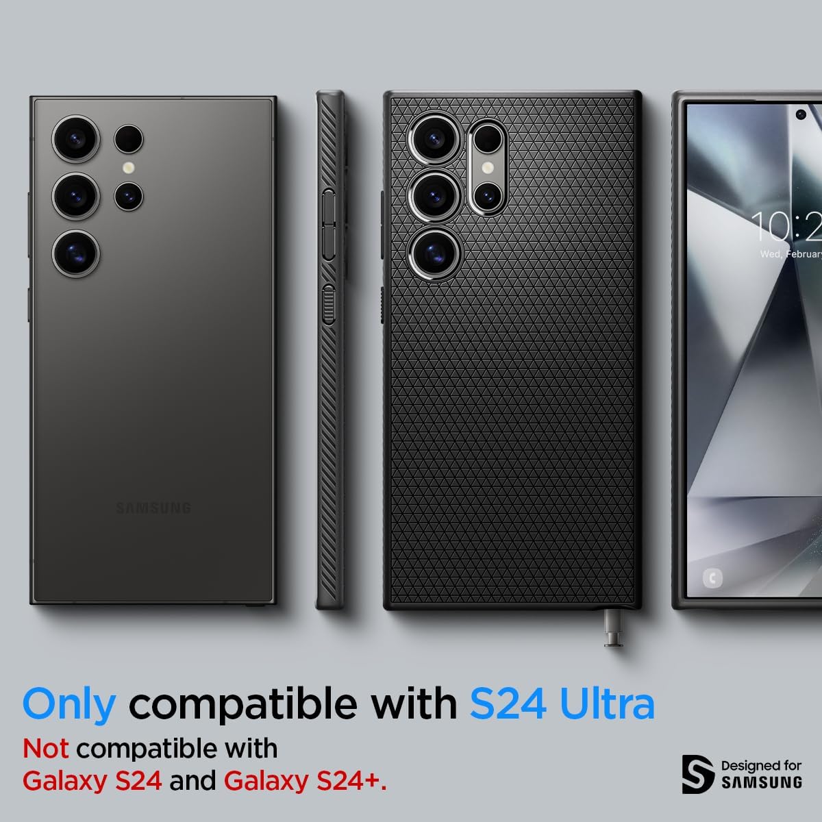 Husa Pentru Samsung Galaxy S24 ultra, carcasa Mingzhi®, capac de telefon mobil, cu protectie, camera complet protejata, grad militar, rezistent la socuri, negru