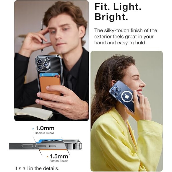 Husa pentru iphone 16 ProMax, MingZhi®, Carcasa antimagnetica, test de cadere de calitate militara, compatibil MagSafe, placa din spate PC transparenta, carcasa de protectie ultra-subtire din silicon anti-amprenta, transparenta