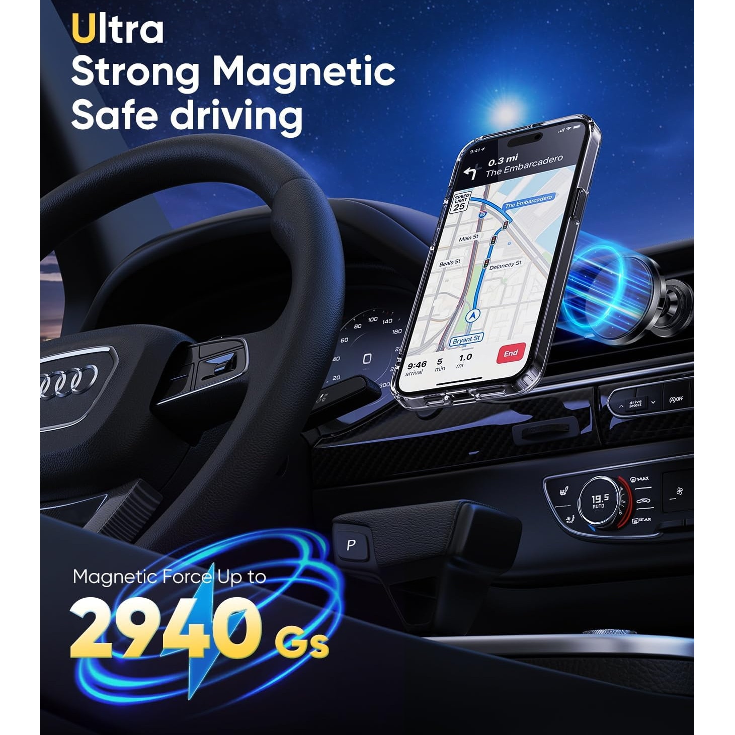 Husa pentru iphone 16 ProMax, MingZhi®, Carcasa antimagnetica, test de cadere de calitate militara, compatibil MagSafe, placa din spate PC transparenta, carcasa de protectie ultra-subtire din silicon anti-amprenta, transparenta