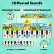 Covoras de dans muzical pentru copii, Suness, Tema Zoo, 15 cantece pentru copii, 10 butoane, 7 sunete de animale, 3 instrumente muzicale, posibilitatea de inregistrare, redare, pliabil, potrivit pentru copii, stimuleaza creativitatea, verde