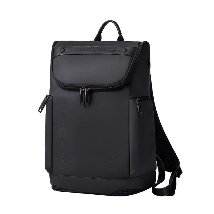 Rucsac laptop 17" Snowball SW22102, poliester impermeabil, buzunar termoizolant, negru