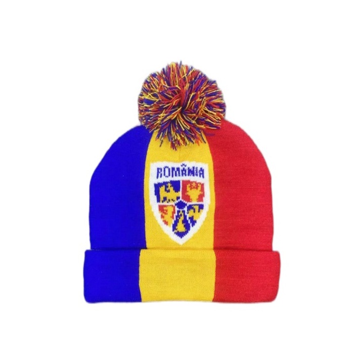 Palarie Tricotata de Iarna, Palarie Pentru Suporteri, Echipa Romaniei, Multicolora, Poliester, Unisex, Potrivita Pentru Zile Nationale, Festivaluri, Competitii