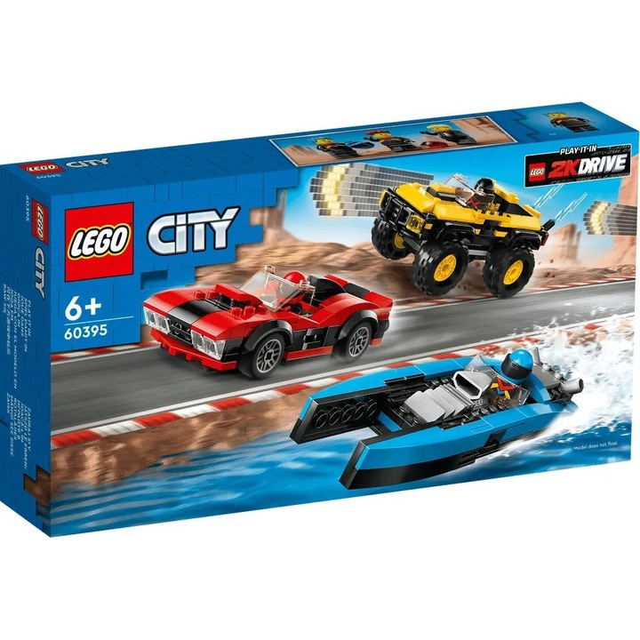 LEGO City Pachet cu vehicule de curse 60395, 362 piese, 6 ani+