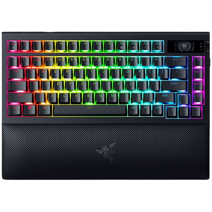 Клавиатура Gaming Razer BlackWidow V4 Pro 75% ISO, wireless-bluetooth-cu fir, layout US, Черен