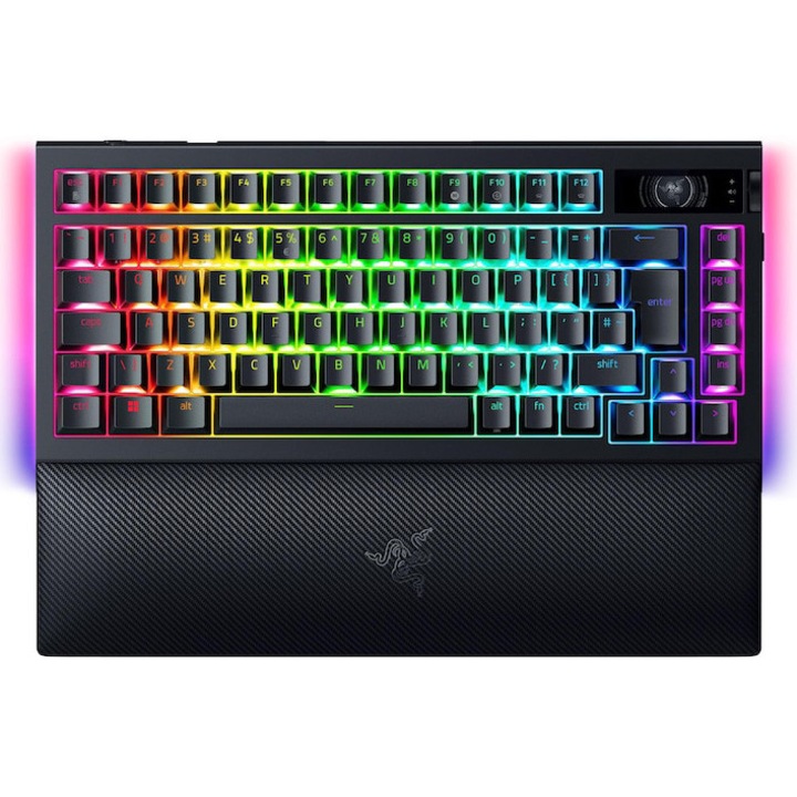 Клавиатура Gaming Razer BlackWidow V4 Pro 75% ISO, wireless-bluetooth-cu fir, layout US, Черен