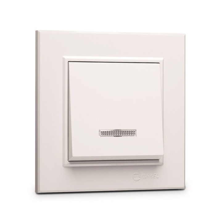 Anco Karea váltókapcsoló jelzőfénnyel 10A, 250V, IP20, fehér