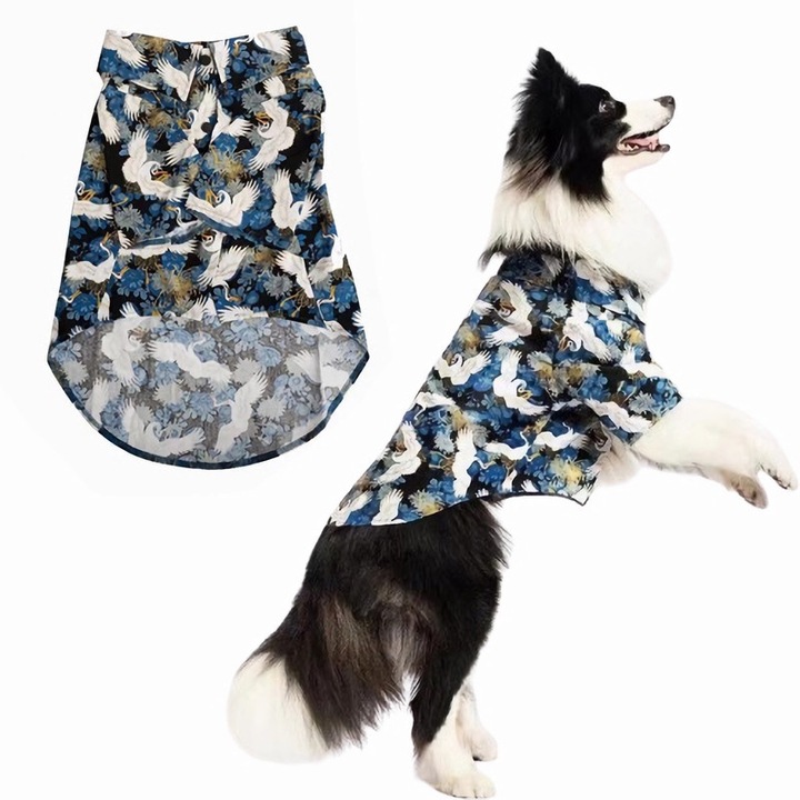 Camasa retro cu model de craciun pentru caini si pisici, multicolor, marime XS