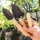Set 3 unelte de gradinarit, maner din lemn, cap din fier, negru/natur
