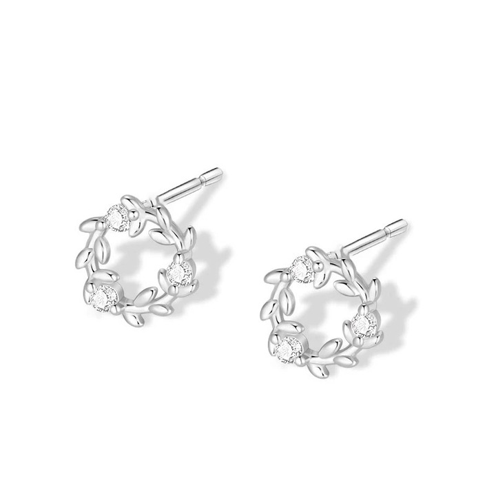 PRAISEFINE Garland cirkon fülbevaló, fehér arannyal bevonva, 8mm