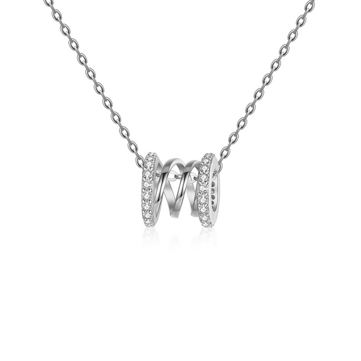 Колие с висулка, Покритие от бяло злато, Дължина на колието 40+5 см