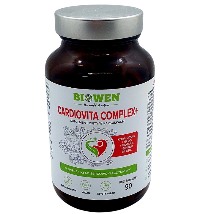 Supliment alimentar, Biowen, Cardiovita Complex+, Ginkgo Biloba, capsule