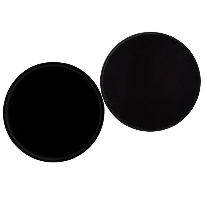Set 2x Discuri de exercitii Core Sliders, cu doua fete, usoare si portabile, 17, 5 x 17, 5 cm, Negru