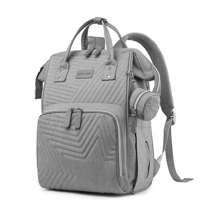 Geanta de maternitate, Rucsac mamica, rucsac maternitate, Geanta / Rucsac CloudCradle, pentru Mamici Copii si Bebelusi, Ghiozdan Multifunctional de Mana, Geanta de calatorie casual, Gri inchis