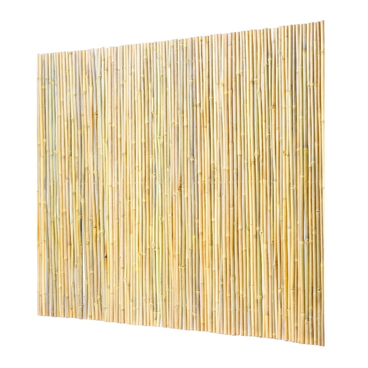 Paravan din bambus 2438 x 1828 mm, Protectie vizuala si de vant, Maro, UV