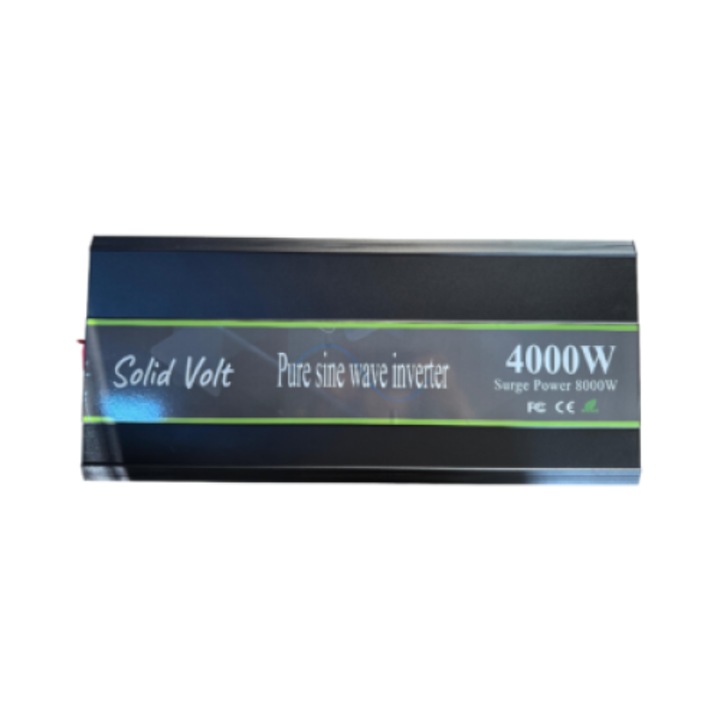 Invertor sinus pur, 4000W putere continua cu 8000W putere de varf, unda pura, 12V, auto, panouri solare, rulote, autorulote, cabane, cu telecomanda, Solid Volt