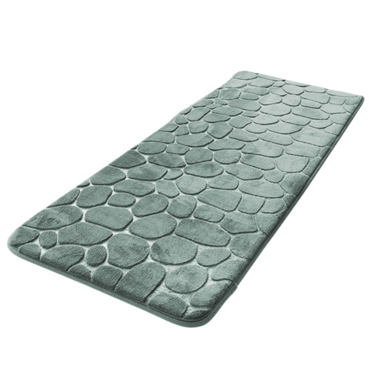 Килим за баня от мемори пяна, FRANDIS, 50x120 см, 1037g/m2, абсорбиращ, неплъзгащ се, маслинено зелен, микрофибър