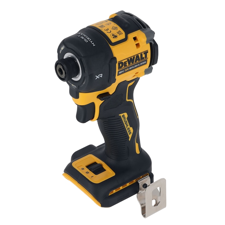 Акумулаторен гайковерт DeWALT DCF870N, 18V XR, Безчетков мотор, 1/4 инча, LED осветление, Въртящ момент 50 Nm, Безшумна хидравлична система, 3000 об/мин, 4500 уд/мин, Не включва зарядно/батерия
