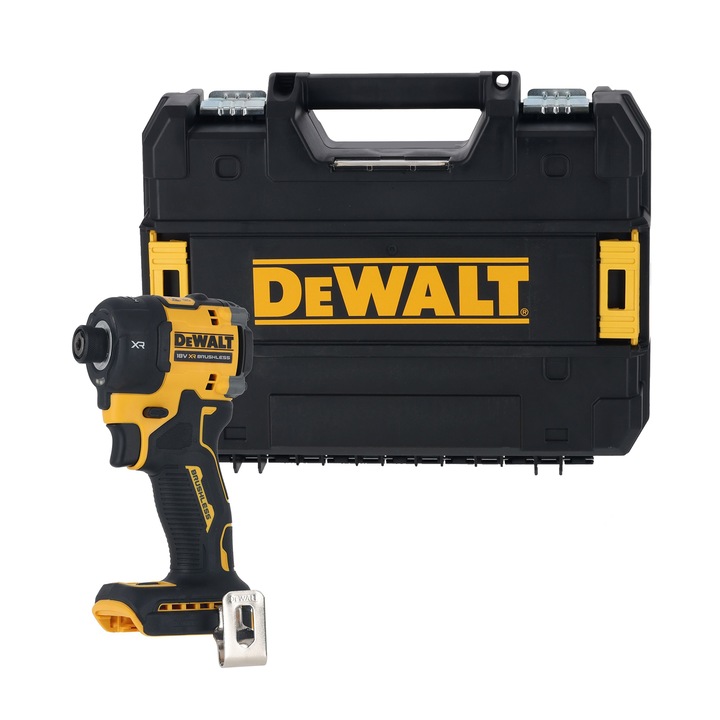 Акумулаторен гайковерт DeWALT DCF870NT, 18V XR, Безчетков мотор, 1/4 инча, LED осветление, 50 Nm въртящ момент, Безшумна хидравлична система, 3000 об/мин, 4500 уд/мин, Кутия TSTAK, Не включва зарядно/батерия