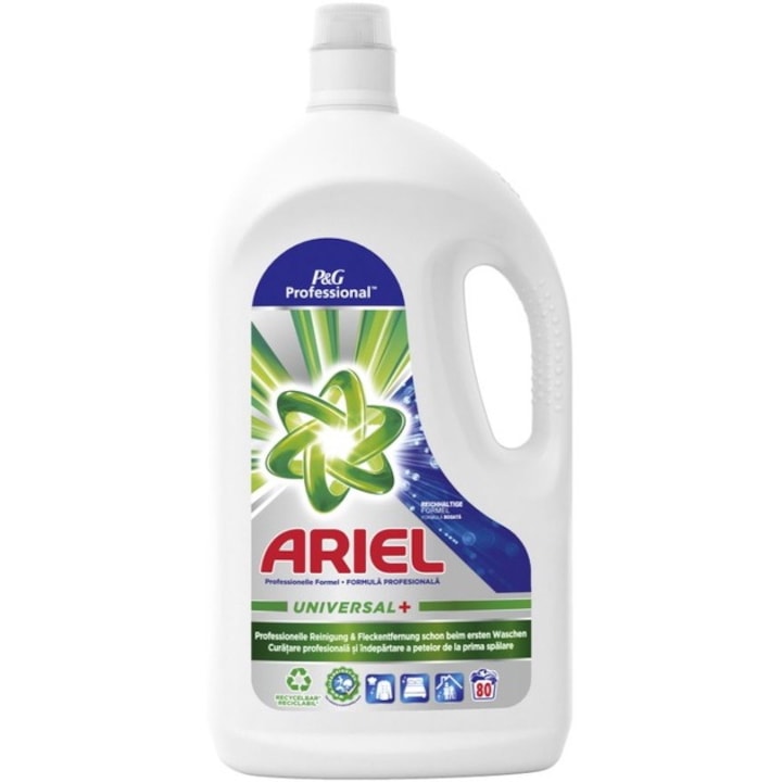 Течен перилен препарат Ariel Professional Universal+, 80 пранета, 4л