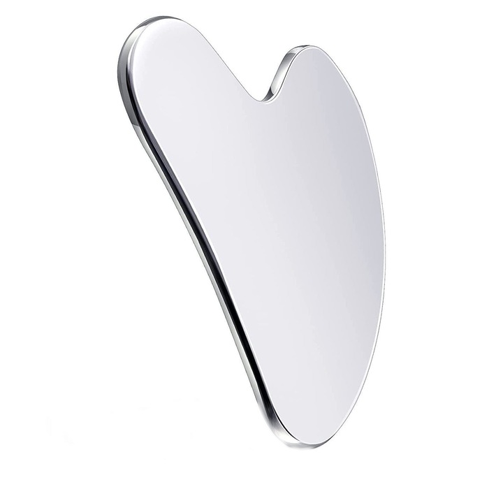 Instrument de masaj facial, Hokretme, otel inoxidabil, argintiu