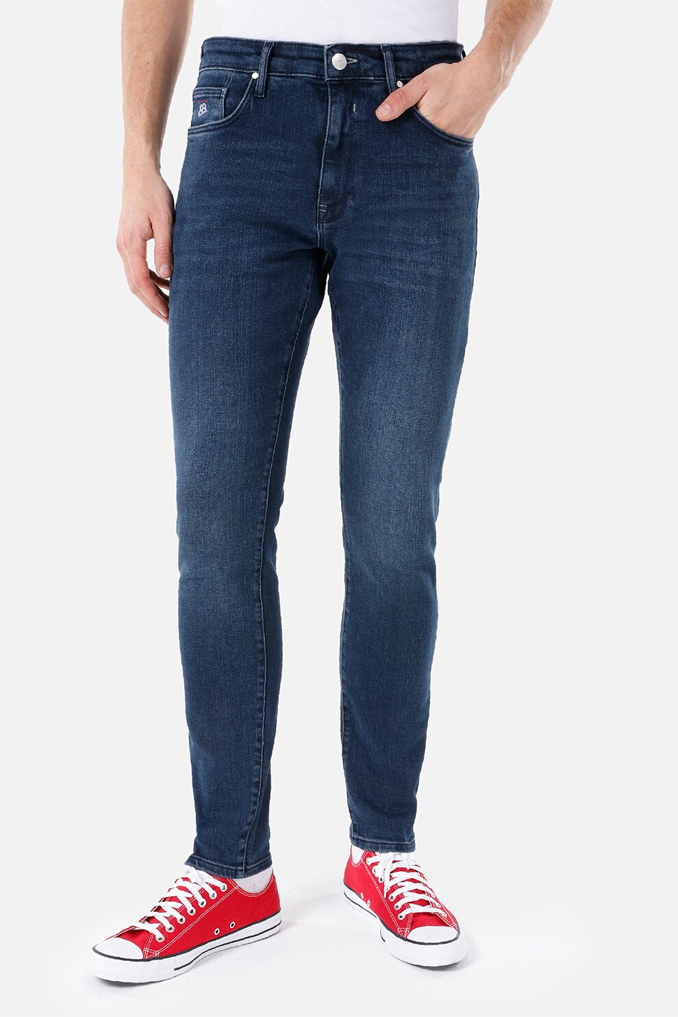 COLIN'S, Blugi skinny cu aspect decolorat, Bleumarin, W28-L32